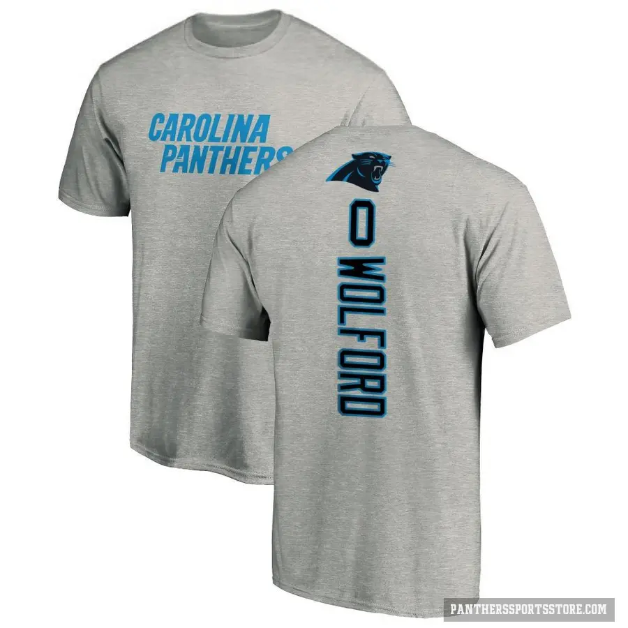 Men's ＃0 John Wolford Carolina Panthers Ash Backer T-Shirt