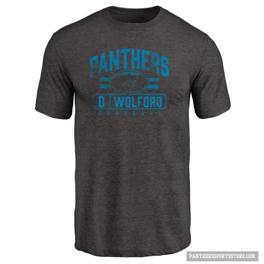 Men's ＃0 John Wolford Carolina Panthers Black Flanker T-Shirt