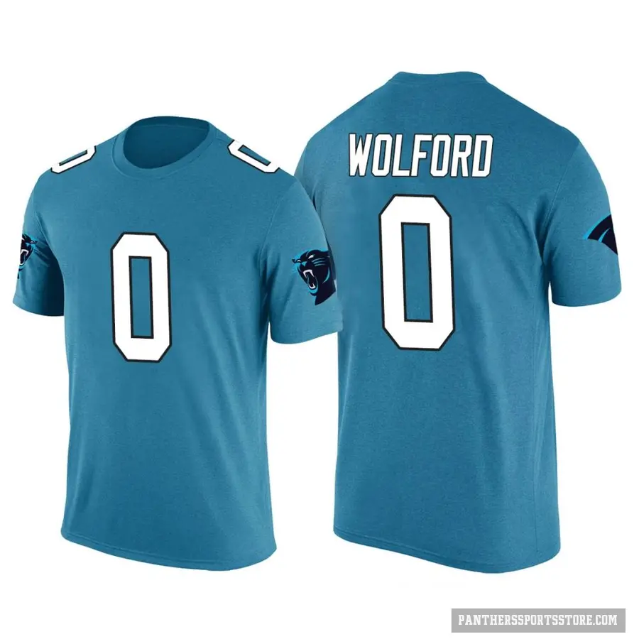 Men's ＃0 John Wolford Carolina Panthers Blue Color Rush T-Shirt