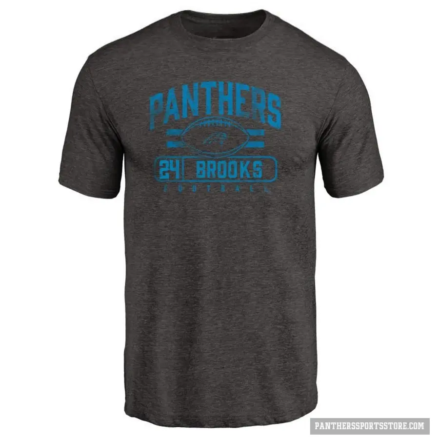 Men's ＃24 Jonathon Brooks Carolina Panthers Black Flanker T-Shirt