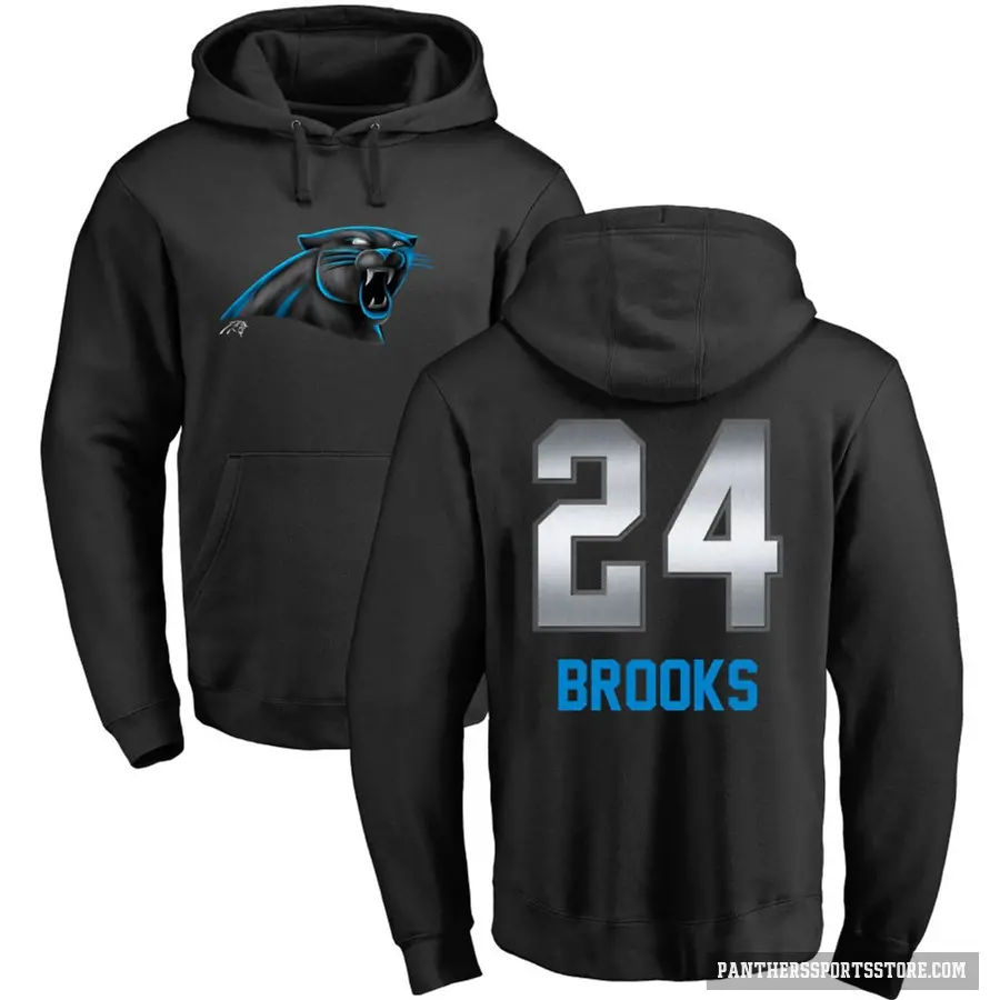 Men's ＃24 Jonathon Brooks Carolina Panthers Black Midnight Mascot Pullover Hoodie