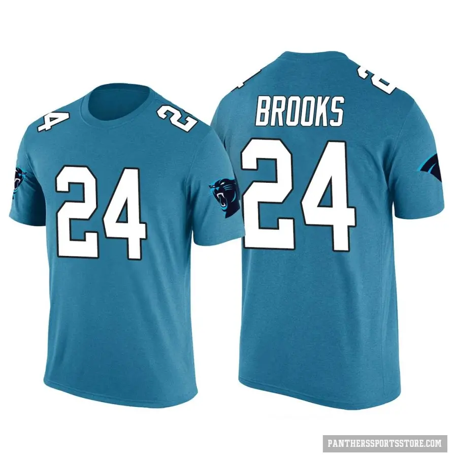 Men's ＃24 Jonathon Brooks Carolina Panthers Blue Color Rush T-Shirt