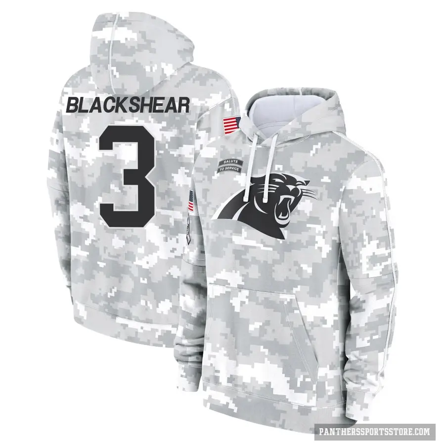 Men's ＃3 Raheem Blackshear Carolina Panthers Arctic Camo 2024 Salute to Service Club Fleece Pullover Hoodie