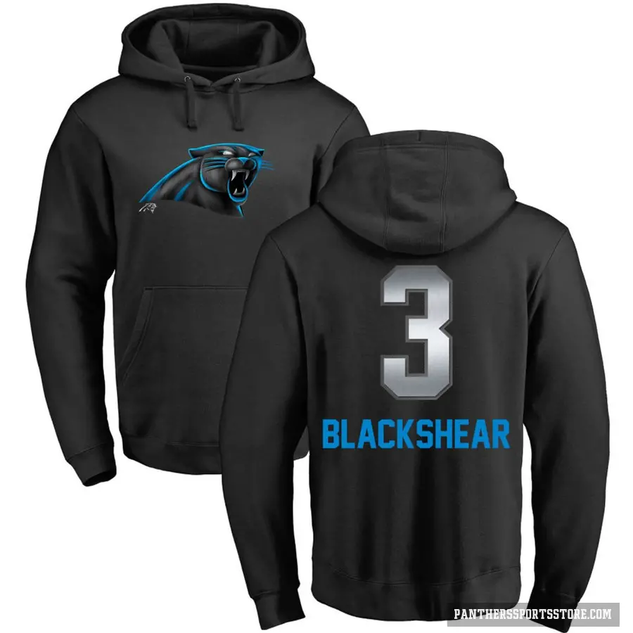 Men's ＃3 Raheem Blackshear Carolina Panthers Black Midnight Mascot Pullover Hoodie