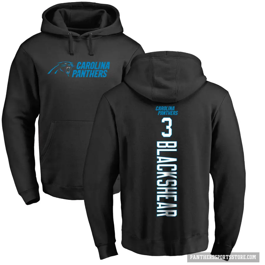 Men's ＃3 Raheem Blackshear Carolina Panthers Black Pro Line Backer Pullover Hoodie