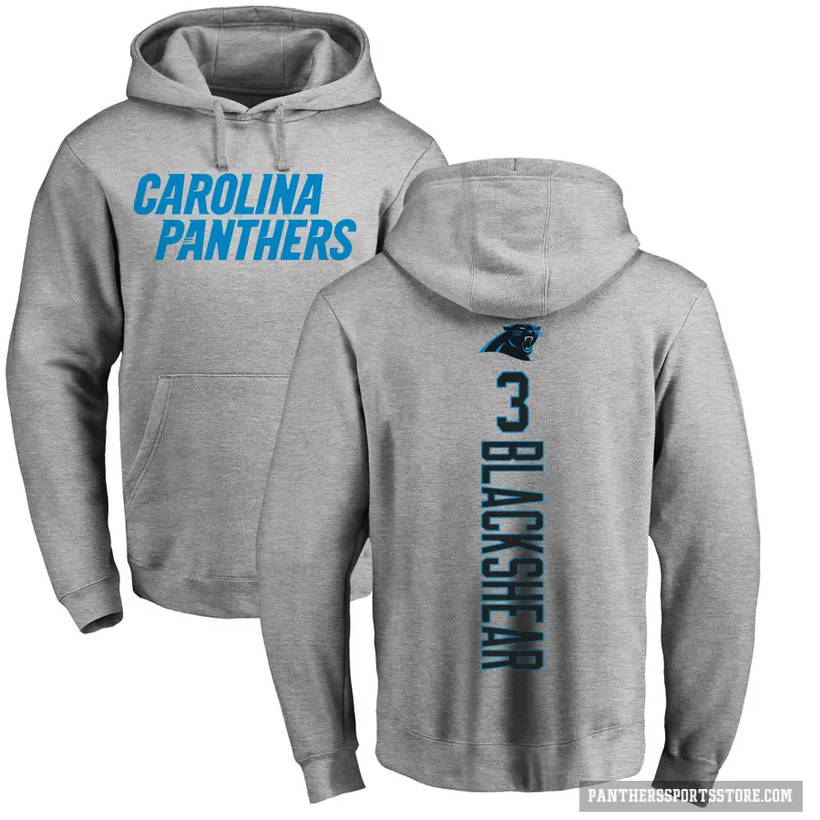 Men's ＃3 Raheem Blackshear Carolina Panthers Pro Line Ash Backer Pullover Hoodie