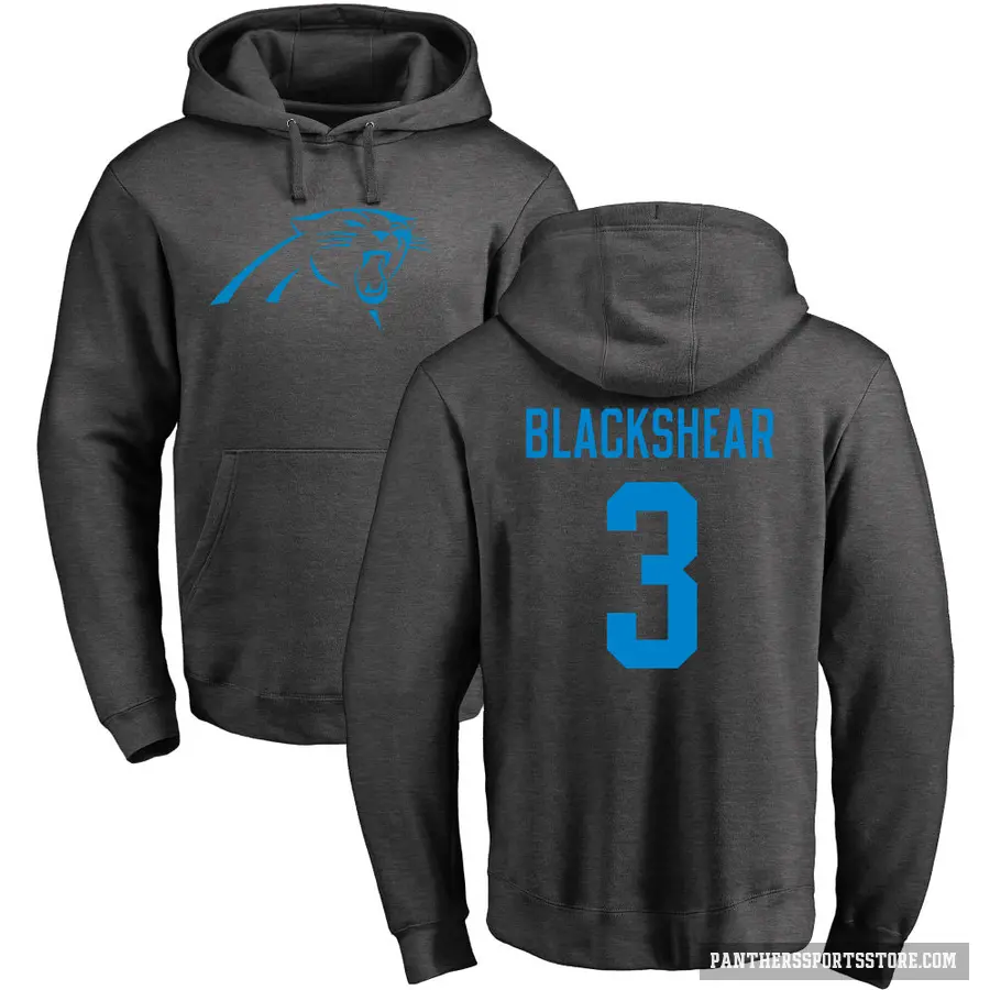 Men's ＃3 Raheem Blackshear Carolina Panthers Pro Line by Branded Ash One Color Pullover Hoodie