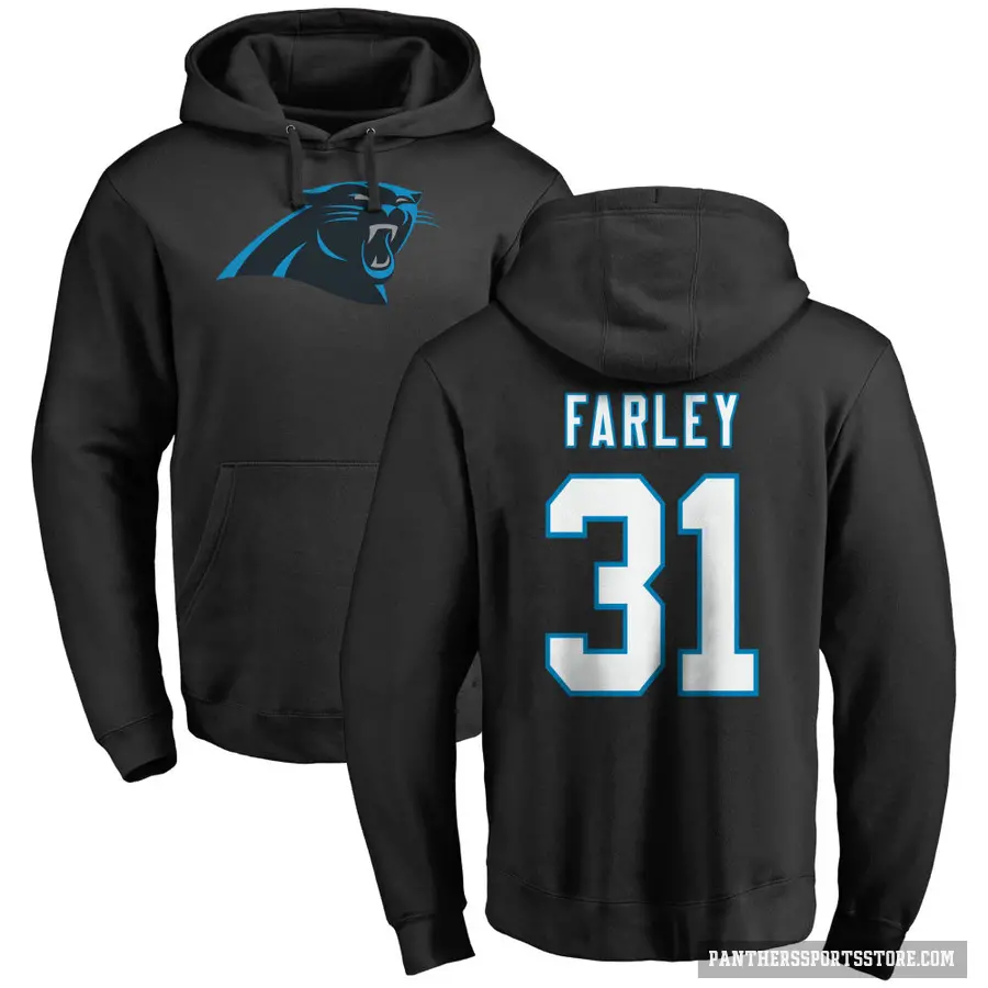 Men's ＃31 Caleb Farley Carolina Panthers Black Pro Line Logo Pullover Hoodie