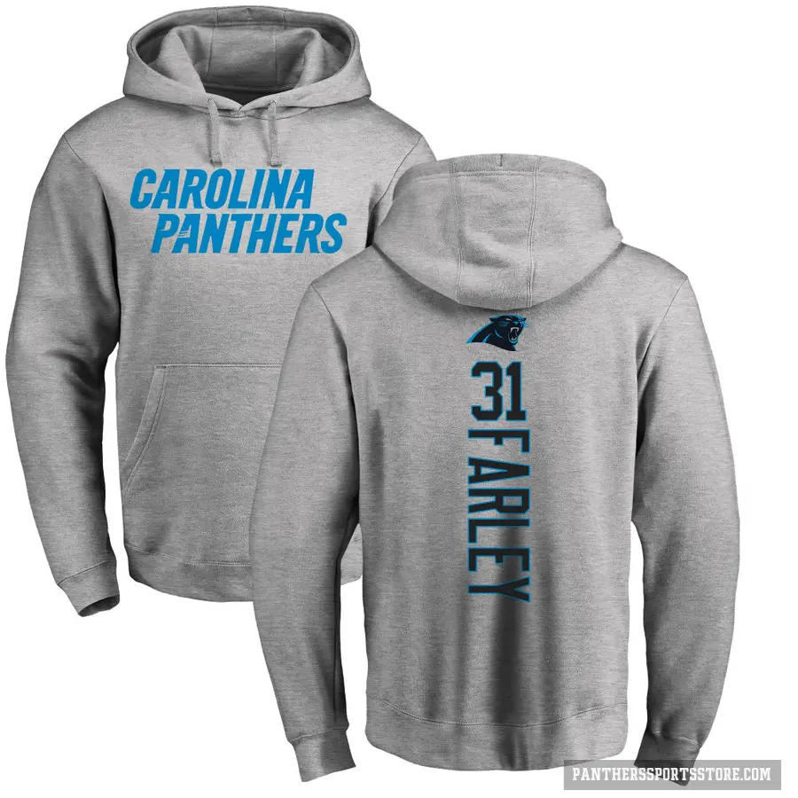 Men's ＃31 Caleb Farley Carolina Panthers Pro Line Ash Backer Pullover Hoodie