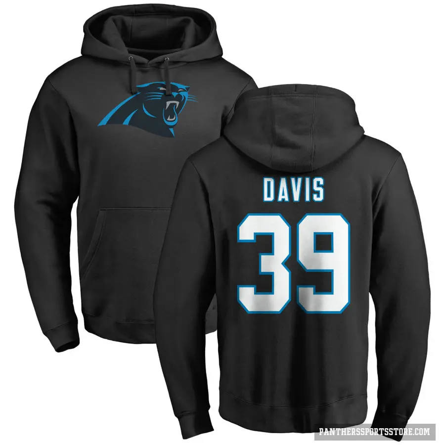 Men's ＃39 Daewood Davis Carolina Panthers Black Pro Line Logo Pullover Hoodie