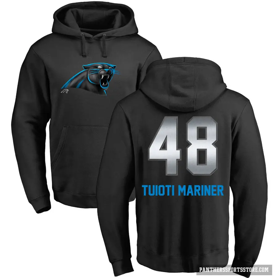 Men's ＃48 Jacob Tuioti-Mariner Carolina Panthers Black Midnight Mascot Pullover Hoodie