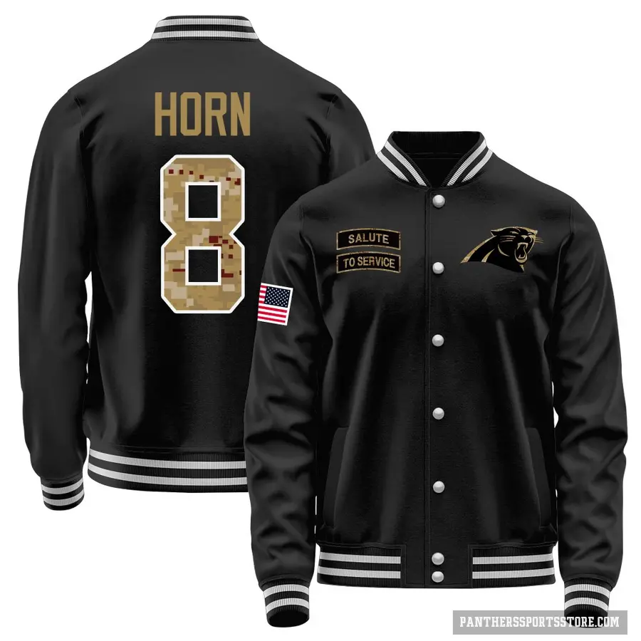 Men's ＃8 Jaycee Horn Carolina Panthers Black Salute to Service Sideline Performance Jacket