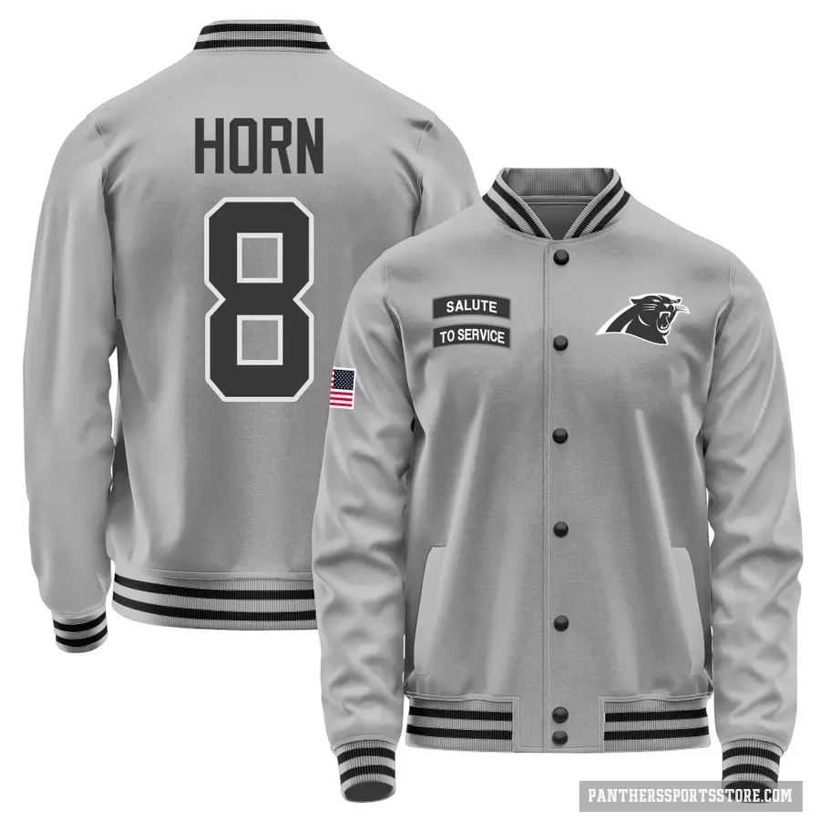 Men's ＃8 Jaycee Horn Carolina Panthers Gray Salute to Service Performance Jacket