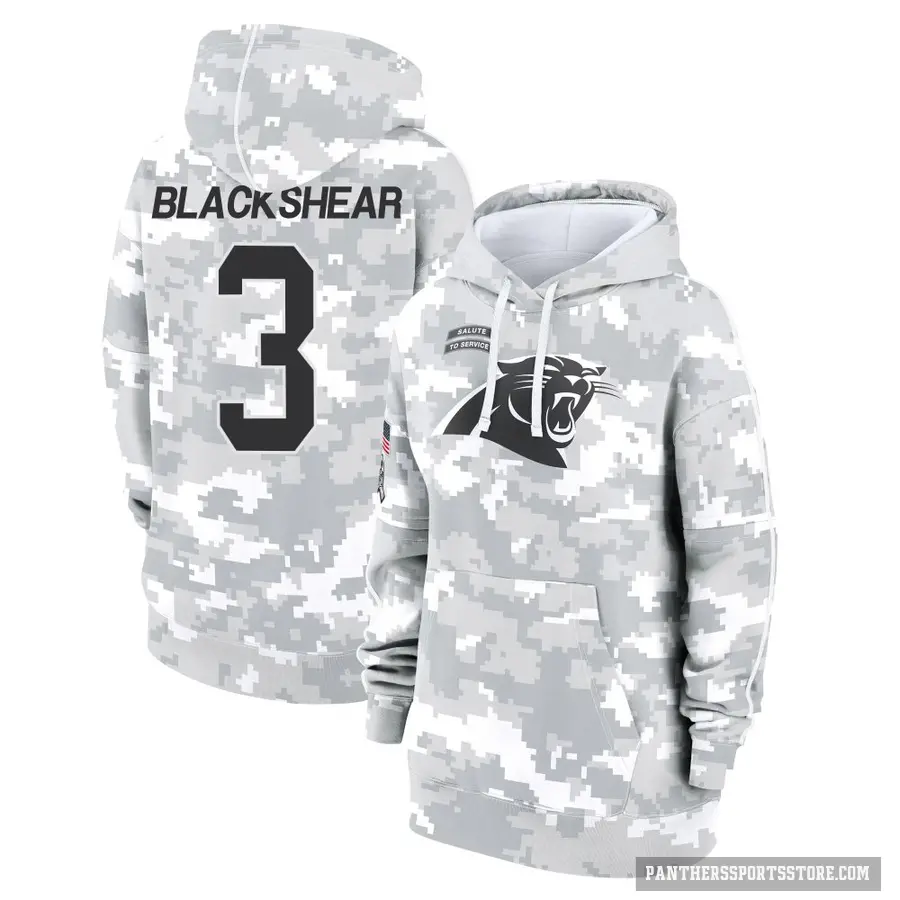 Women's ＃3 Raheem Blackshear Carolina Panthers Arctic Camo 2024 Salute to Service Club Fleece Pullover Hoodie