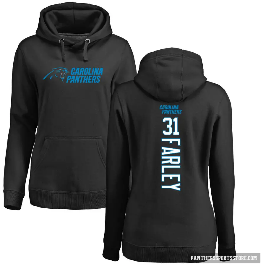 Women's ＃31 Caleb Farley Carolina Panthers Black Pro Line Backer Pullover Hoodie