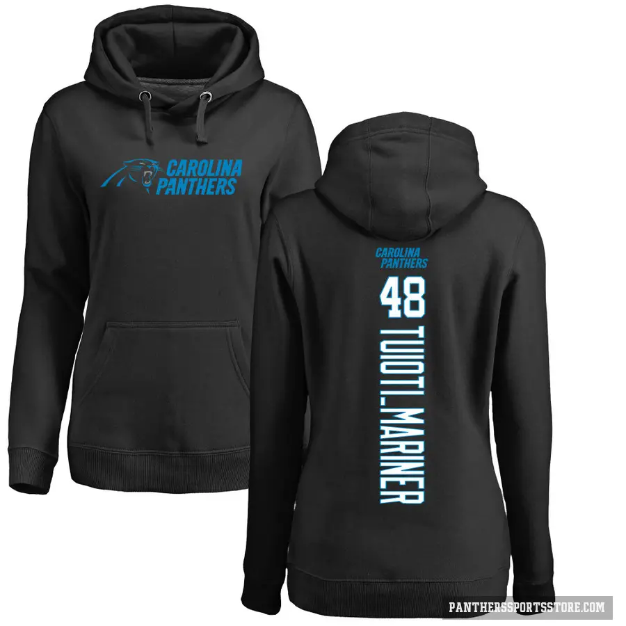 Women's ＃48 Jacob Tuioti-Mariner Carolina Panthers Black Pro Line Backer Pullover Hoodie