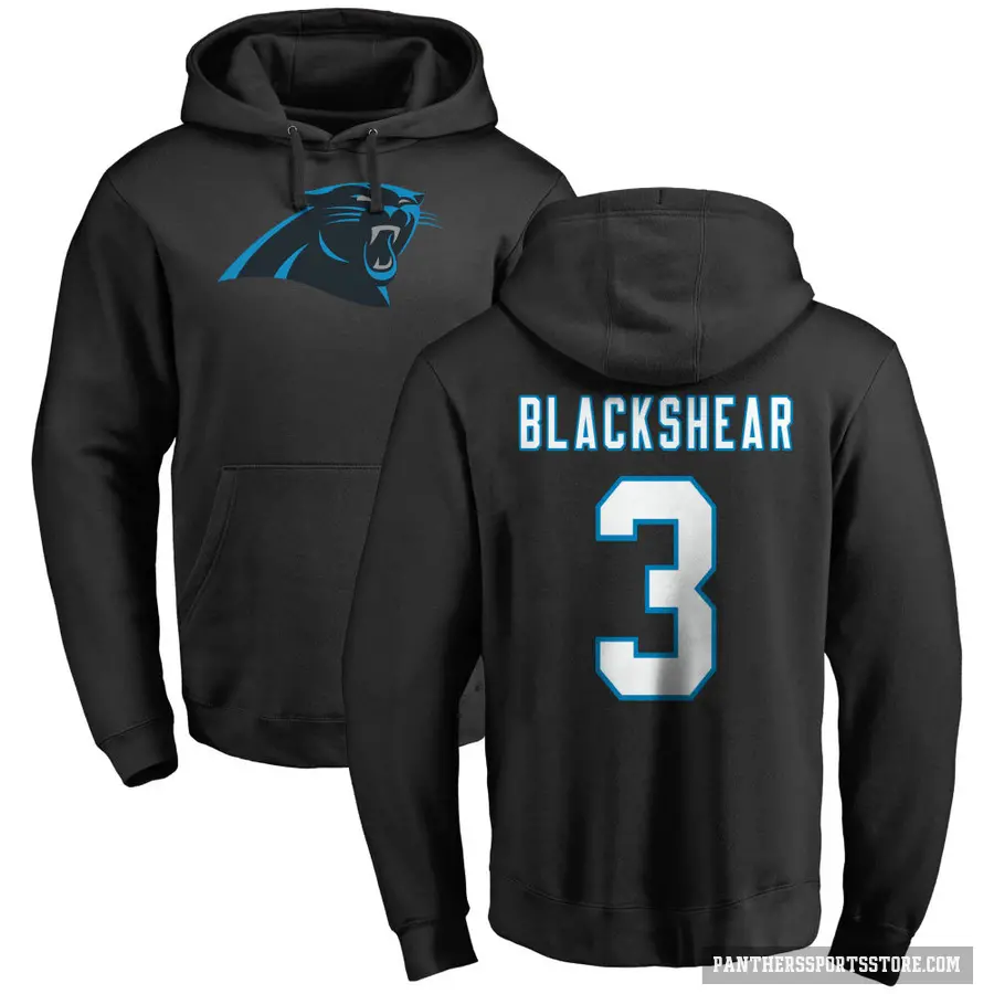 Youth ＃3 Raheem Blackshear Carolina Panthers Black Pro Line Logo Pullover Hoodie